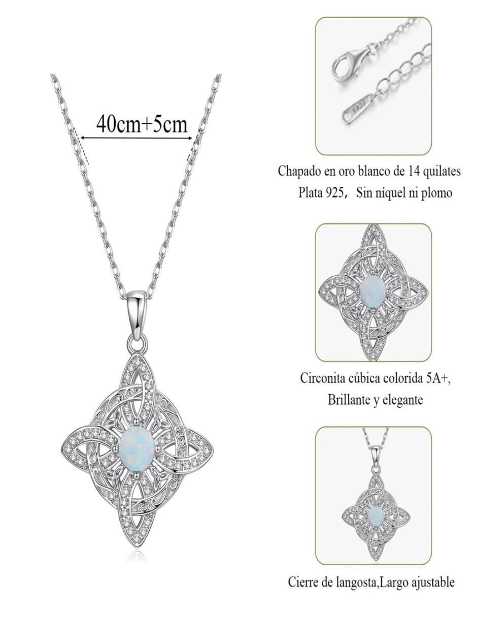 Collar de nudo de bruja de plata 6