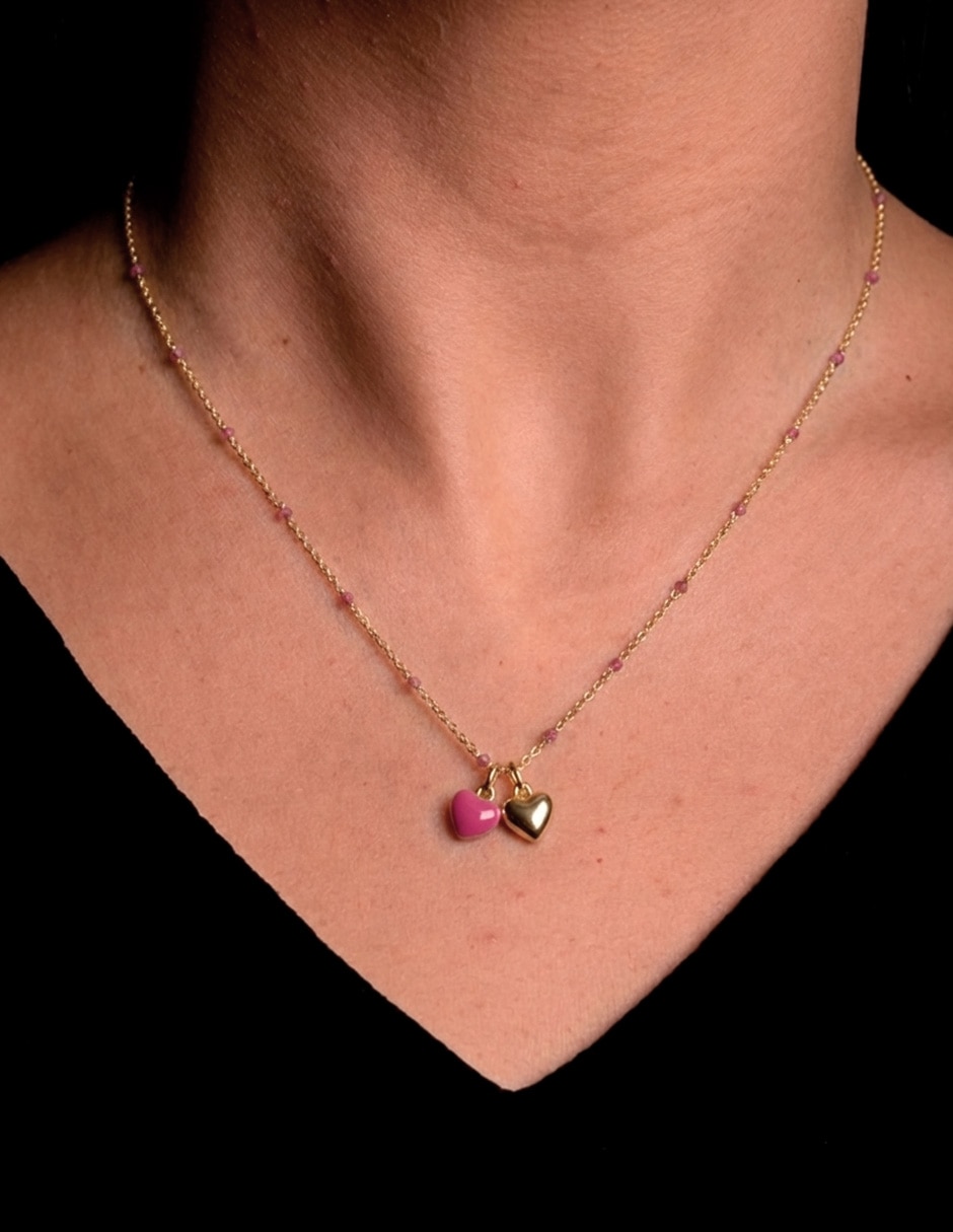 Collar de corazón golden baño de oro 14k 5