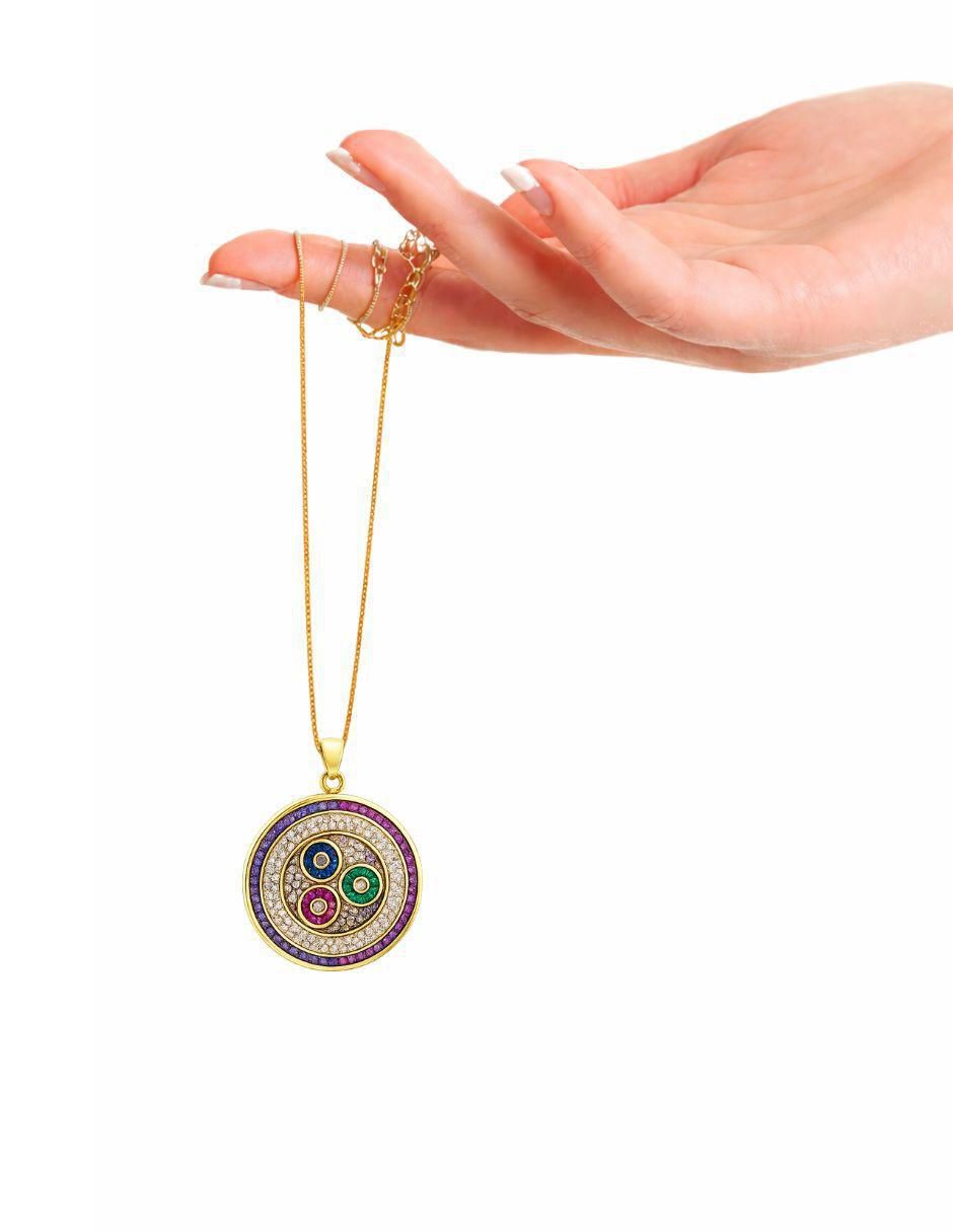 Collar con dije circular Orbis 6