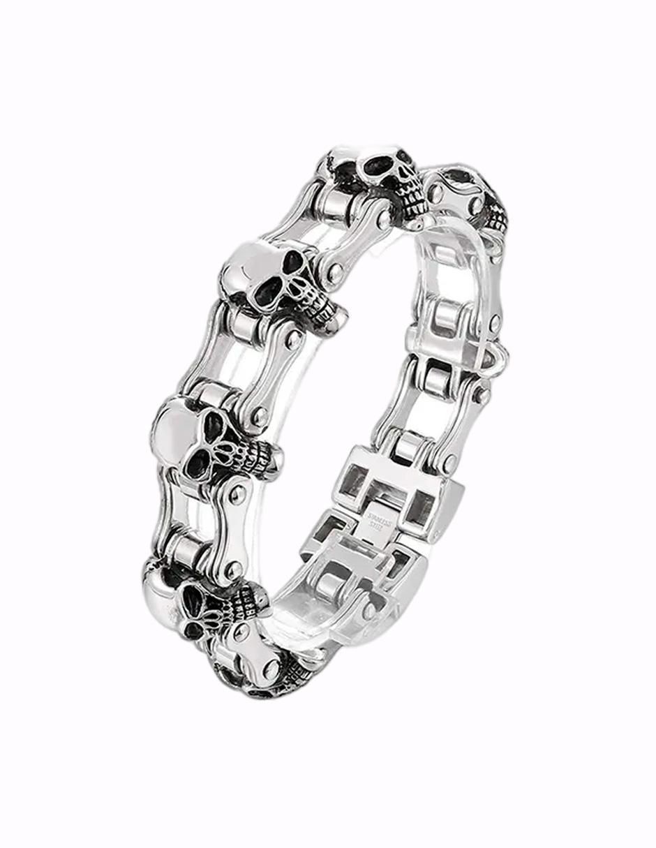 Pulsera calaveras acabado brillante