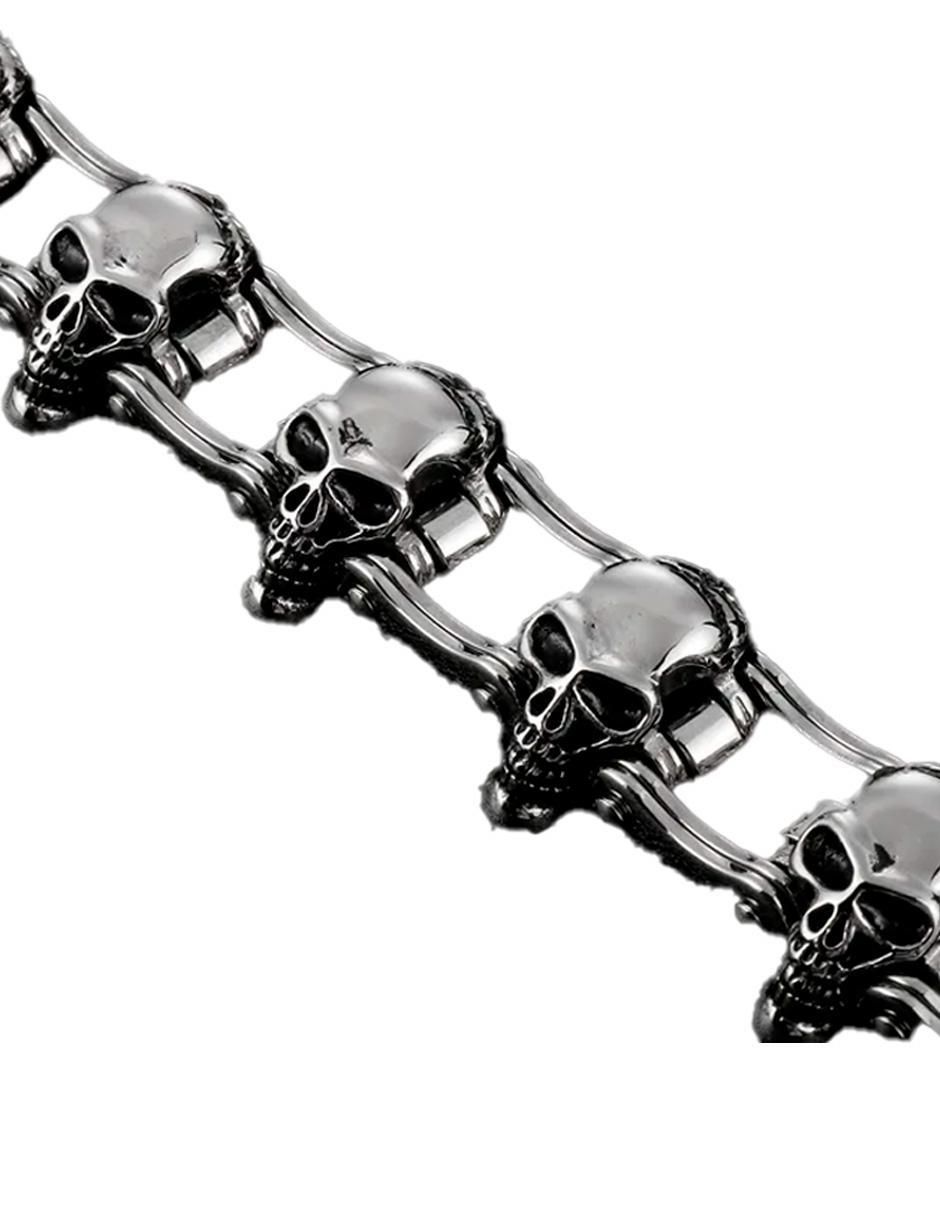 Pulsera calaveras acabado brillante 5