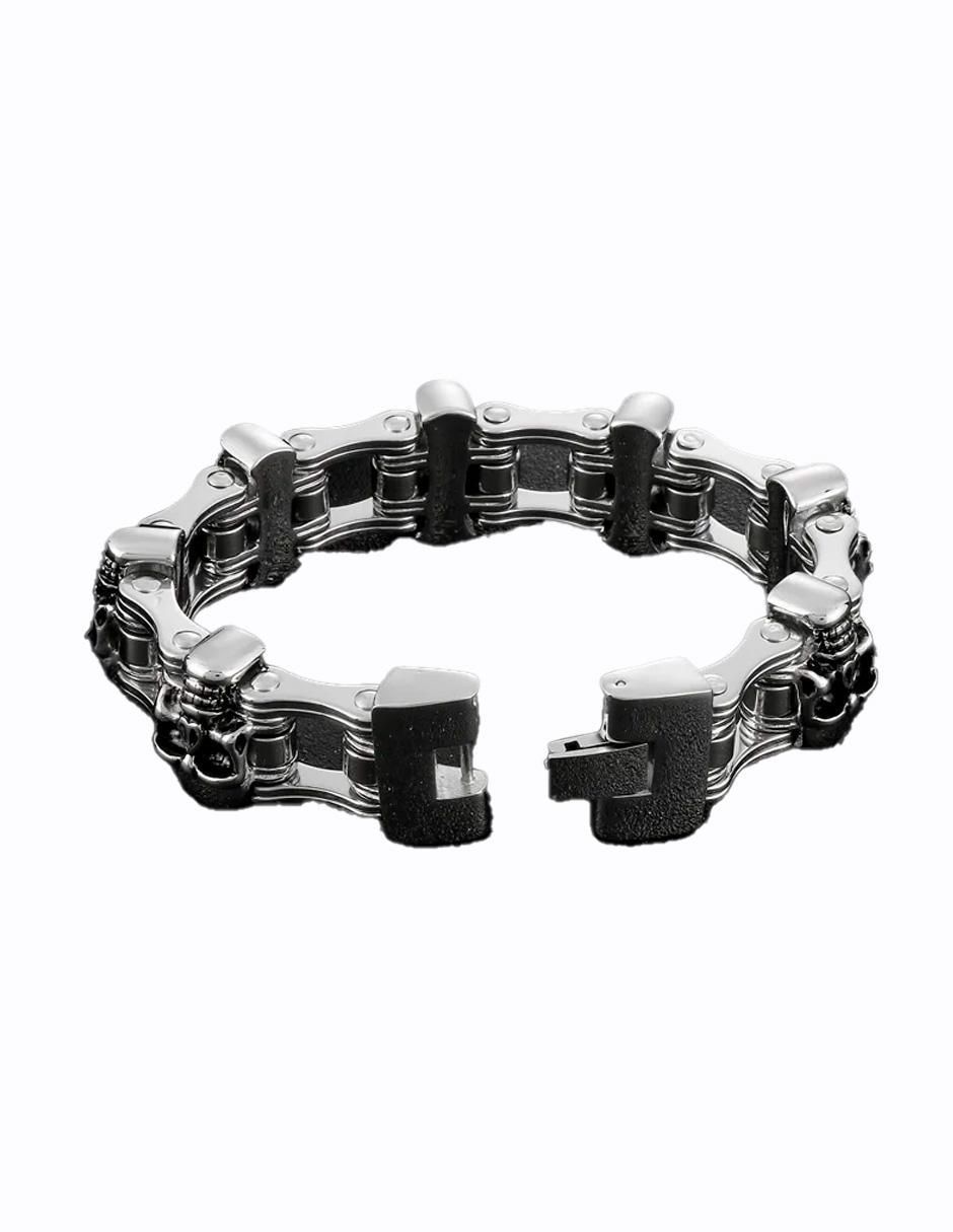 Pulsera calaveras acabado brillante