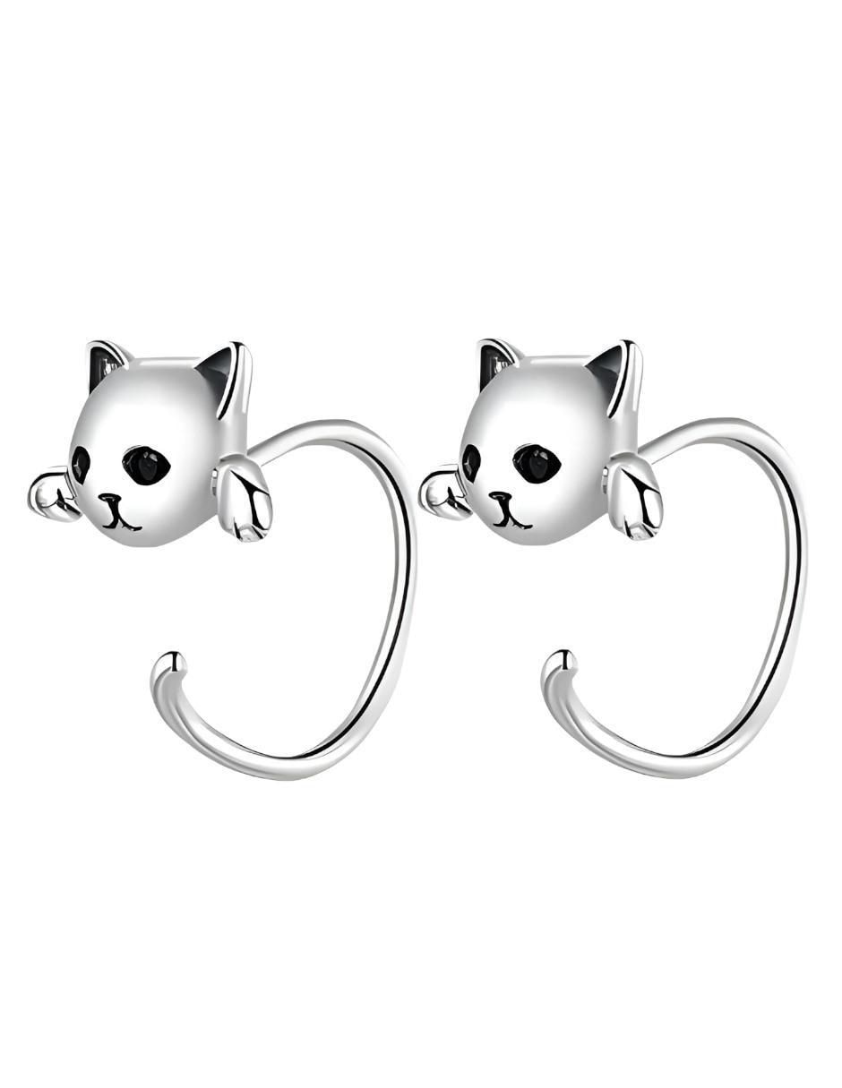 Aretes de gato de plata P 925