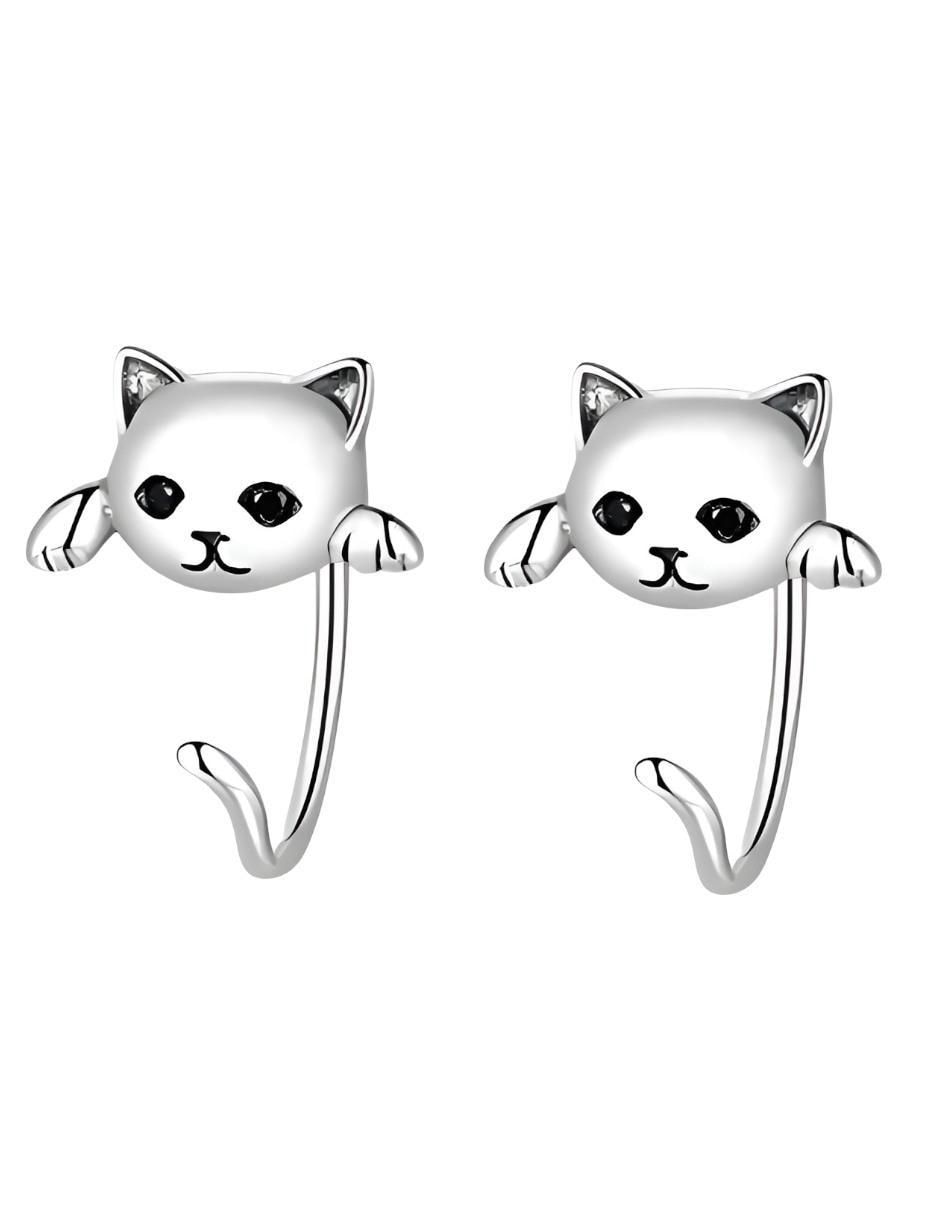 Aretes de gato de plata P 925 4