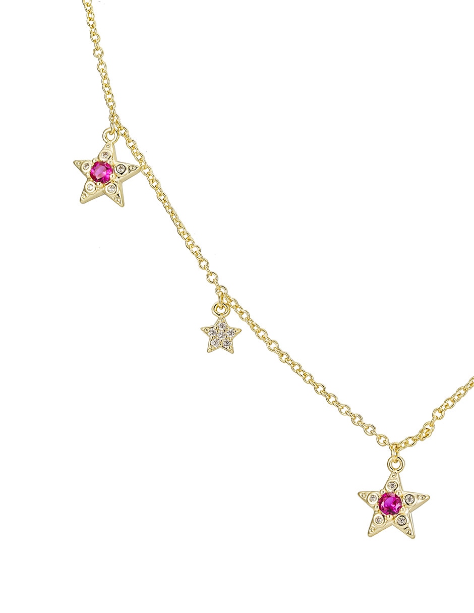 Collar de estrella Golden Circonias de 14 k