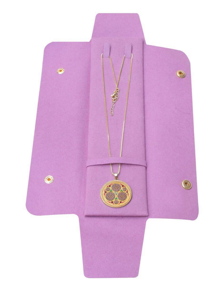 Collar con dije circular Mandala con acabado baño de oro 18 K 6