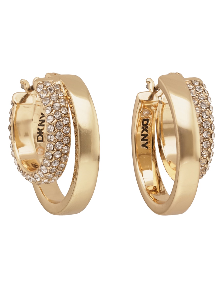Arracadas dkny lillie con acabado pavé