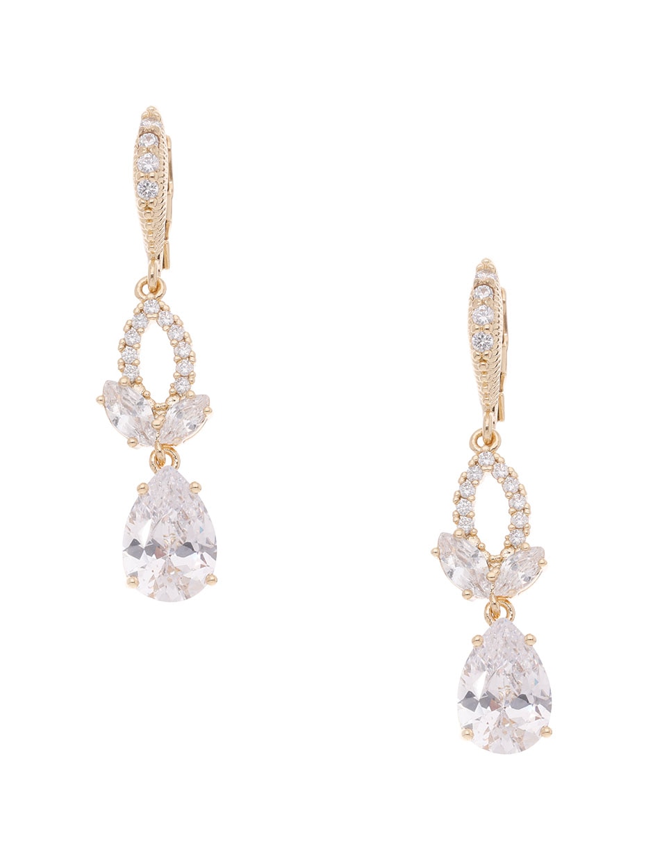 Aretes largos de hoja Crystalized Garden Givenchy con acabado brillante cristal