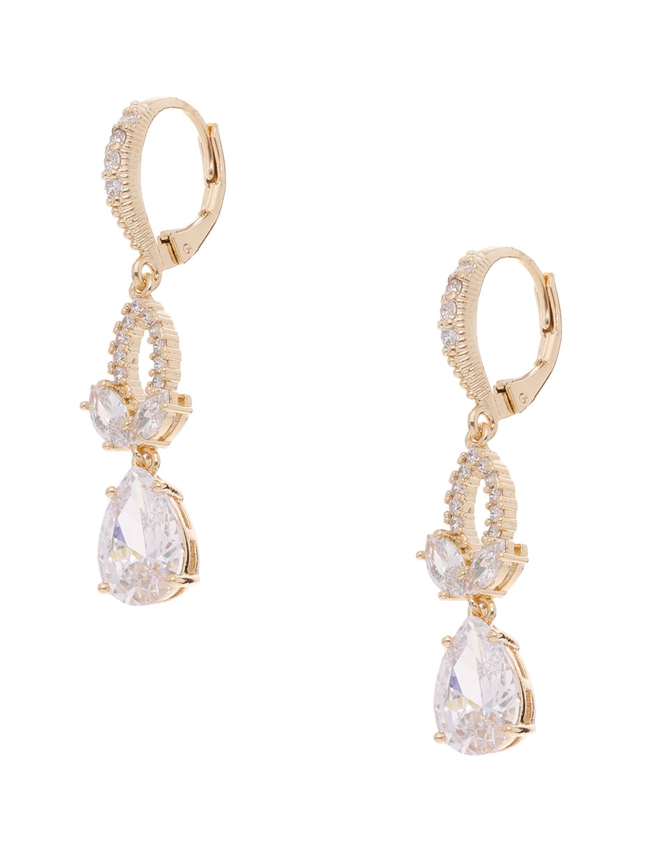Aretes largos de hoja crystalized garden givenchy con acabado brillante cristal 2