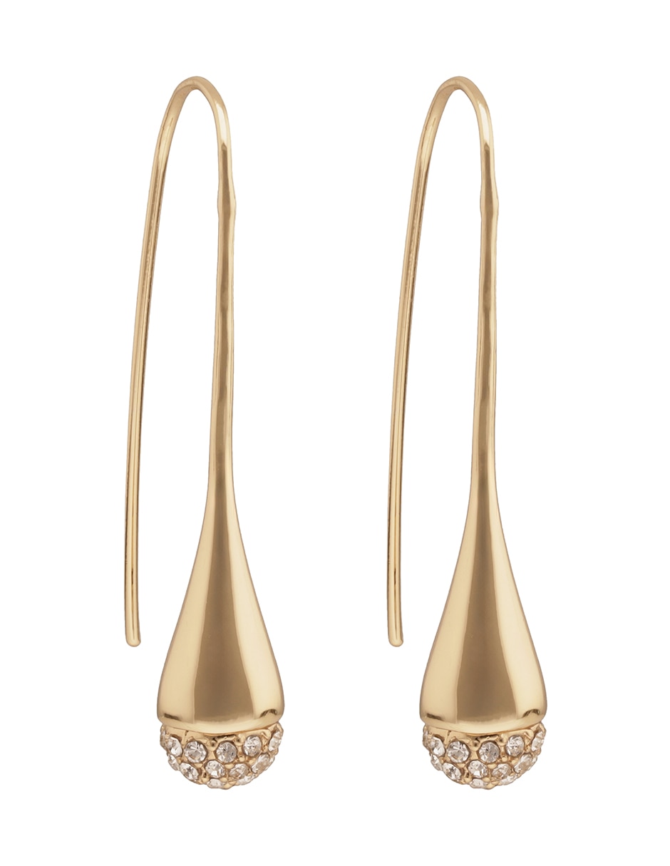 Aretes largos de gota dkny lillie con acabado pavé
