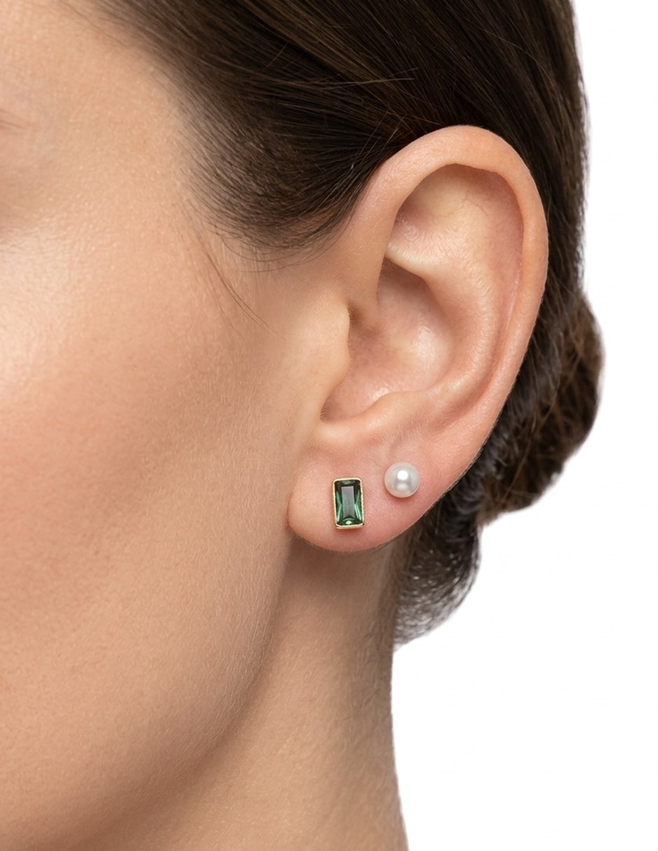 Set de aretes Emmylou con acabado mate 3