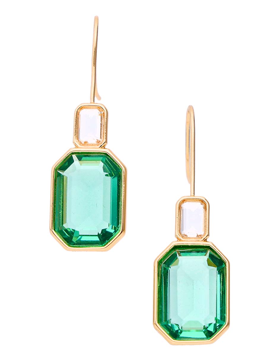 Aretes largos posey de acabado brillante