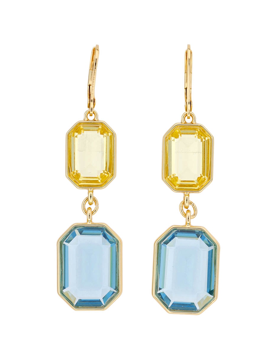 Aretes rectangulares con acabado brillante cristal