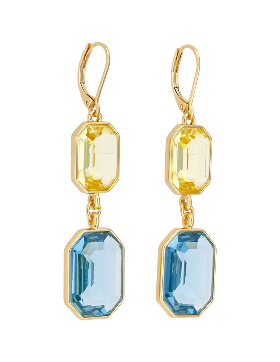 Aretes rectangulares con acabado brillante cristal 2