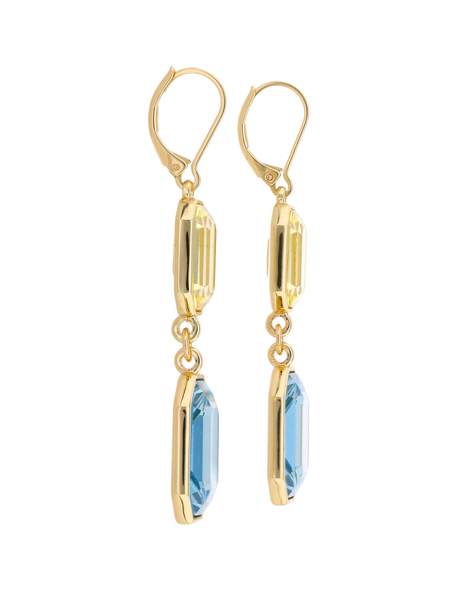 Aretes rectangulares con acabado brillante cristal 3