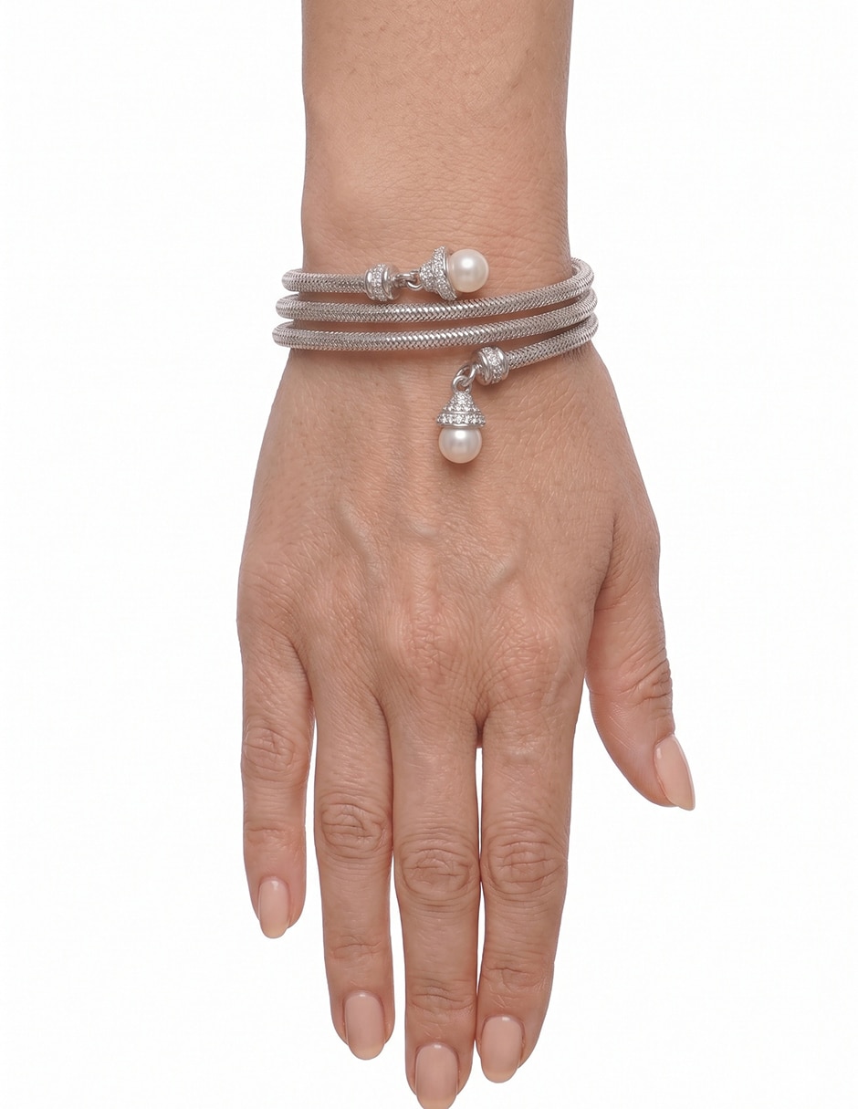 Pulsera de aleación de metal con semipreciosas bonita springs acabado 2