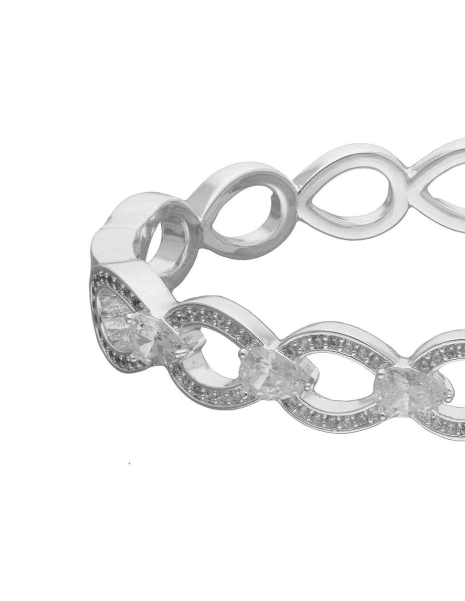 Pulsera de aleación de metal con semipreciosas boca raton acabado Pulsera de aleación de metal con semipreciosas boca raton acabado