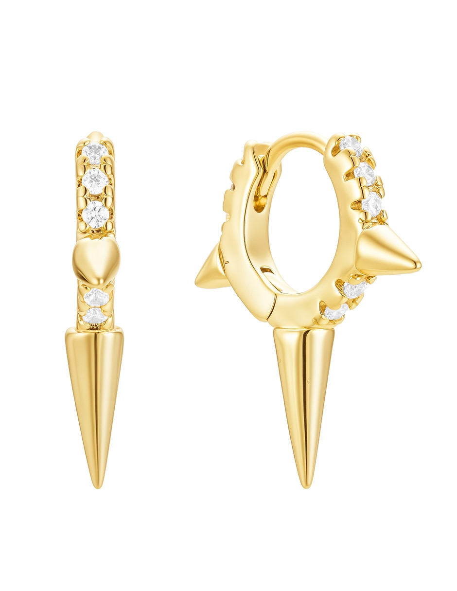 Aretes con acabado baño de oro 14 K