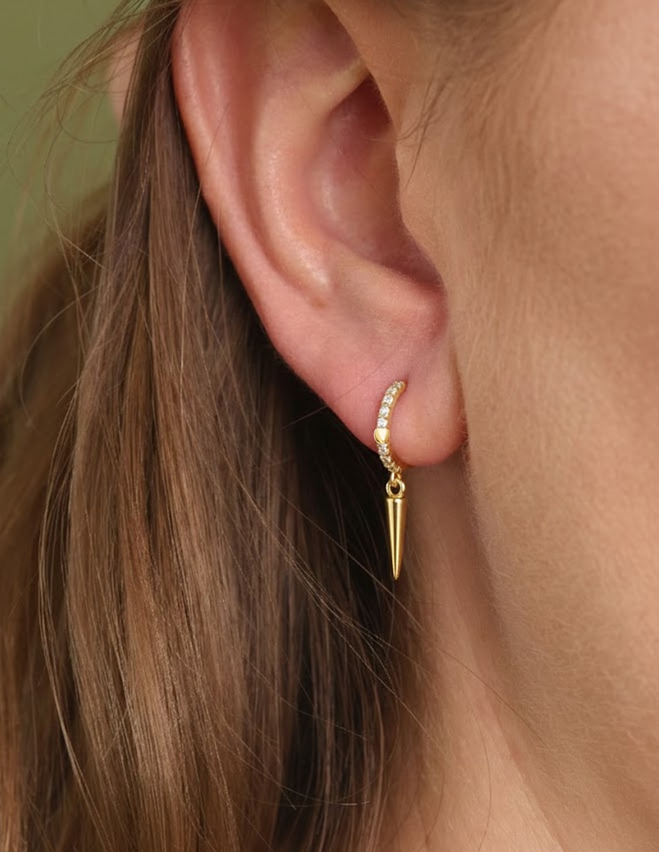Aretes con acabado baño de oro 14 K 3