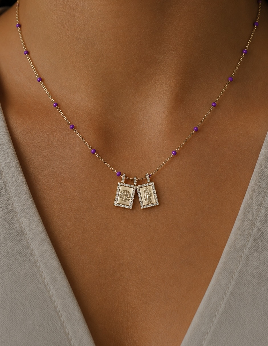 Collar rectangular Religiosos de 14 k 3