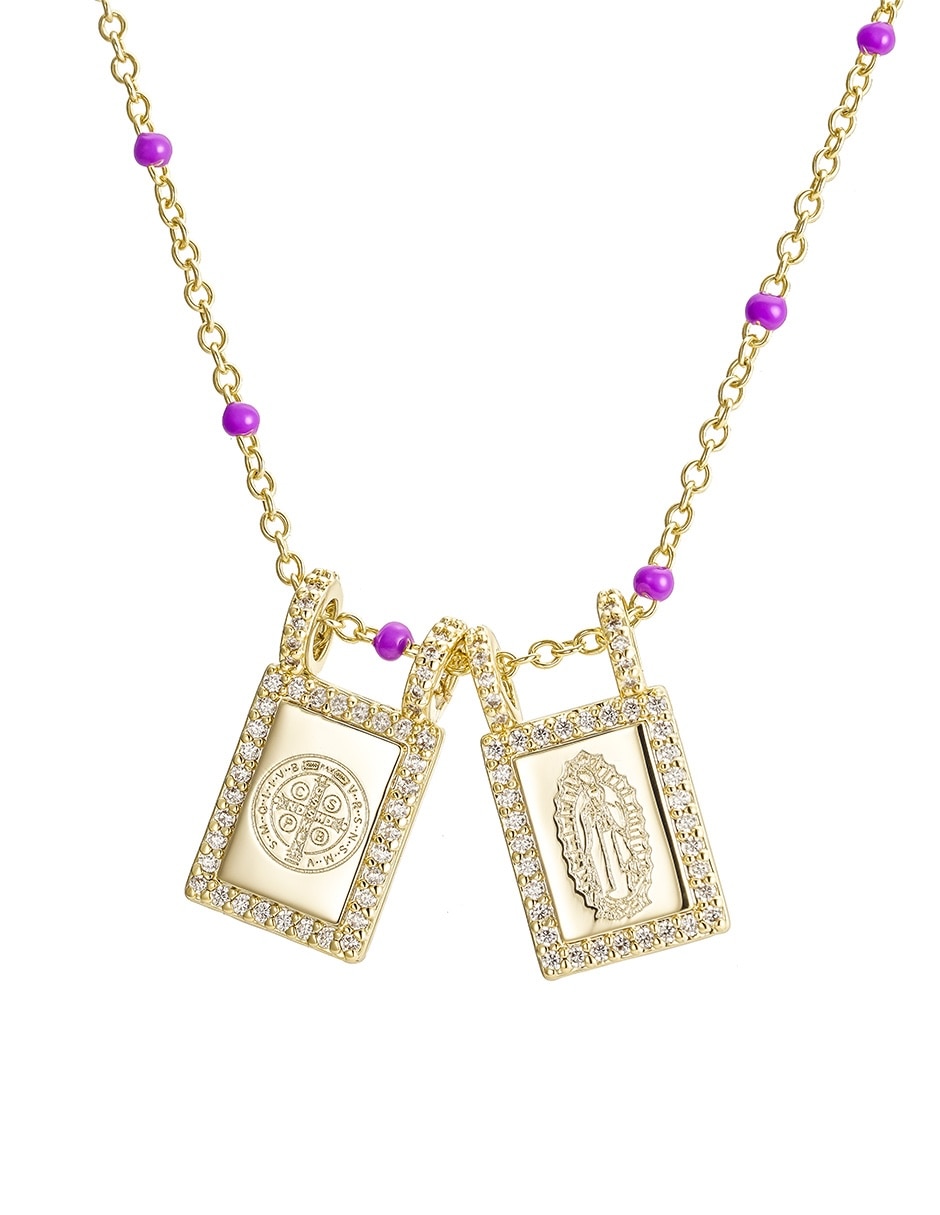 Collar rectangular Religiosos de 14 k