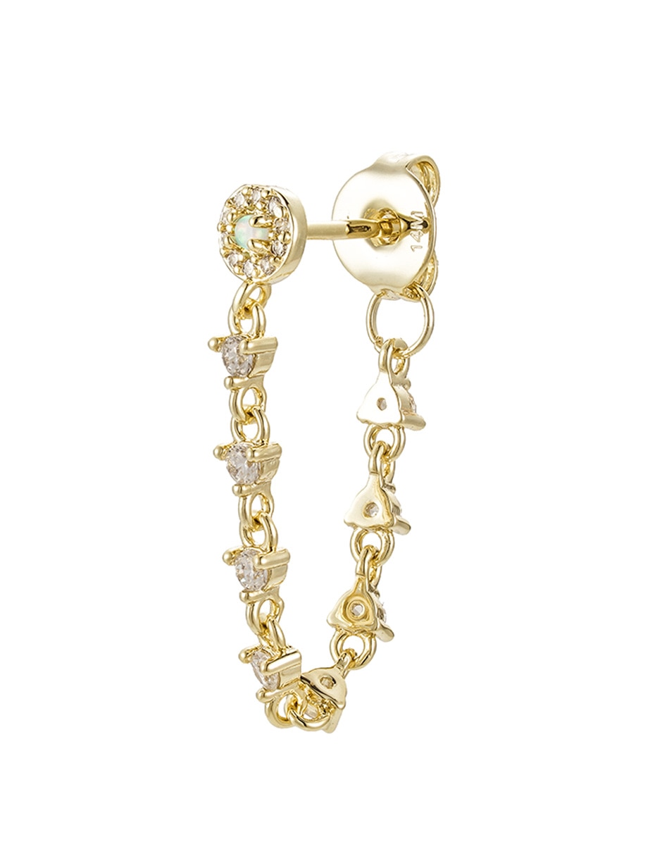 Piercing Golden circonias de 14 k con acabado baño de oro zirconia 1