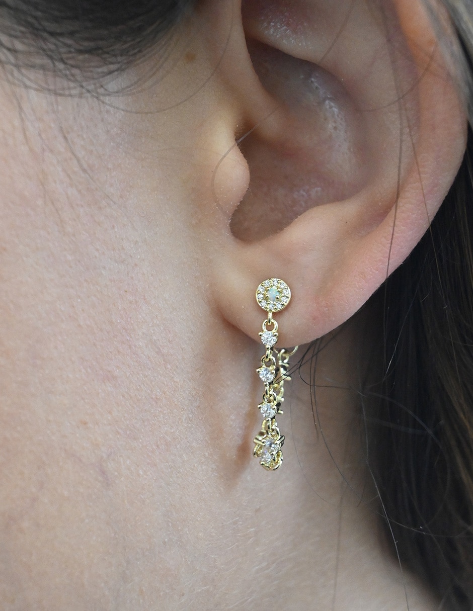 Piercing Golden circonias de 14 k con acabado baño de oro zirconia 3