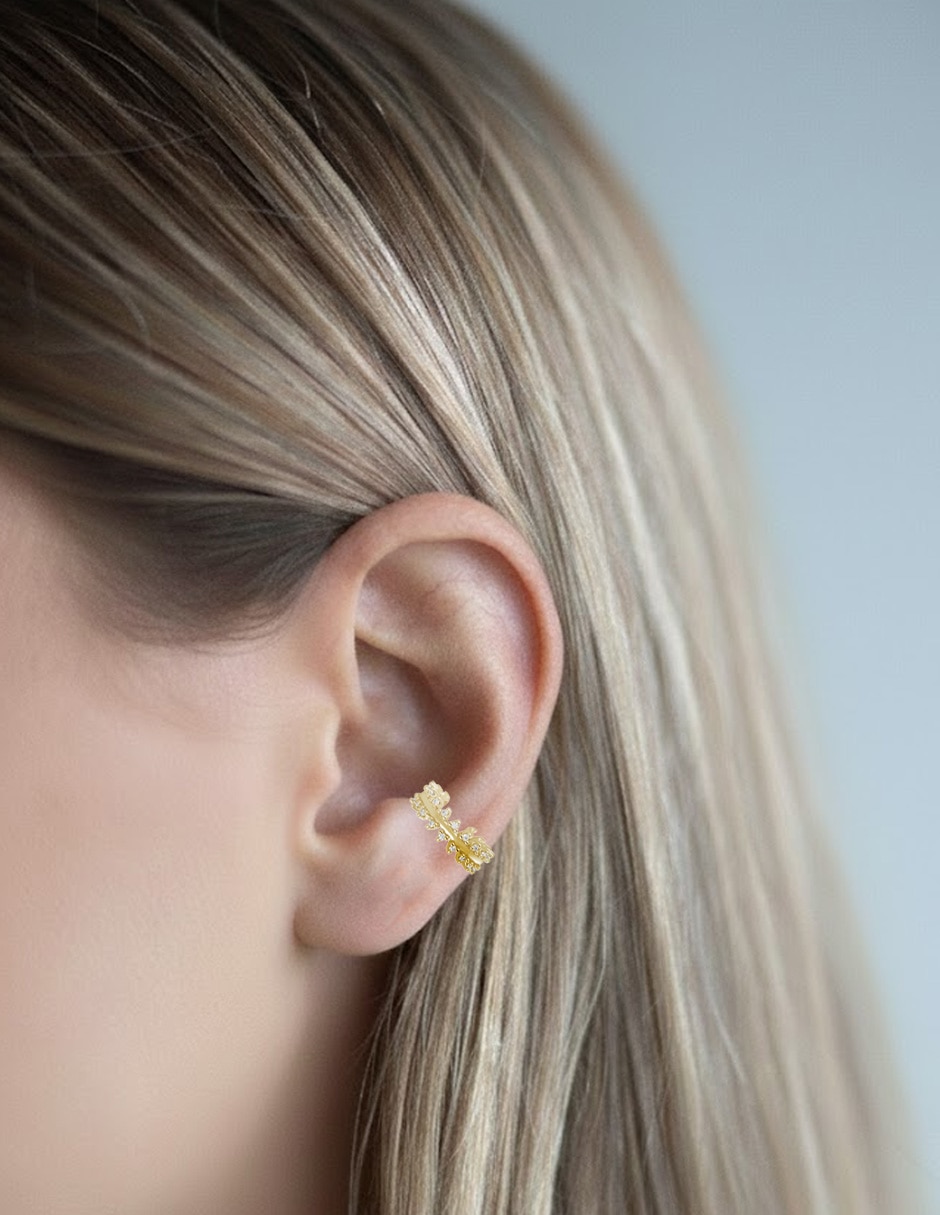 Aretes con acabado baño de oro 14 K 3