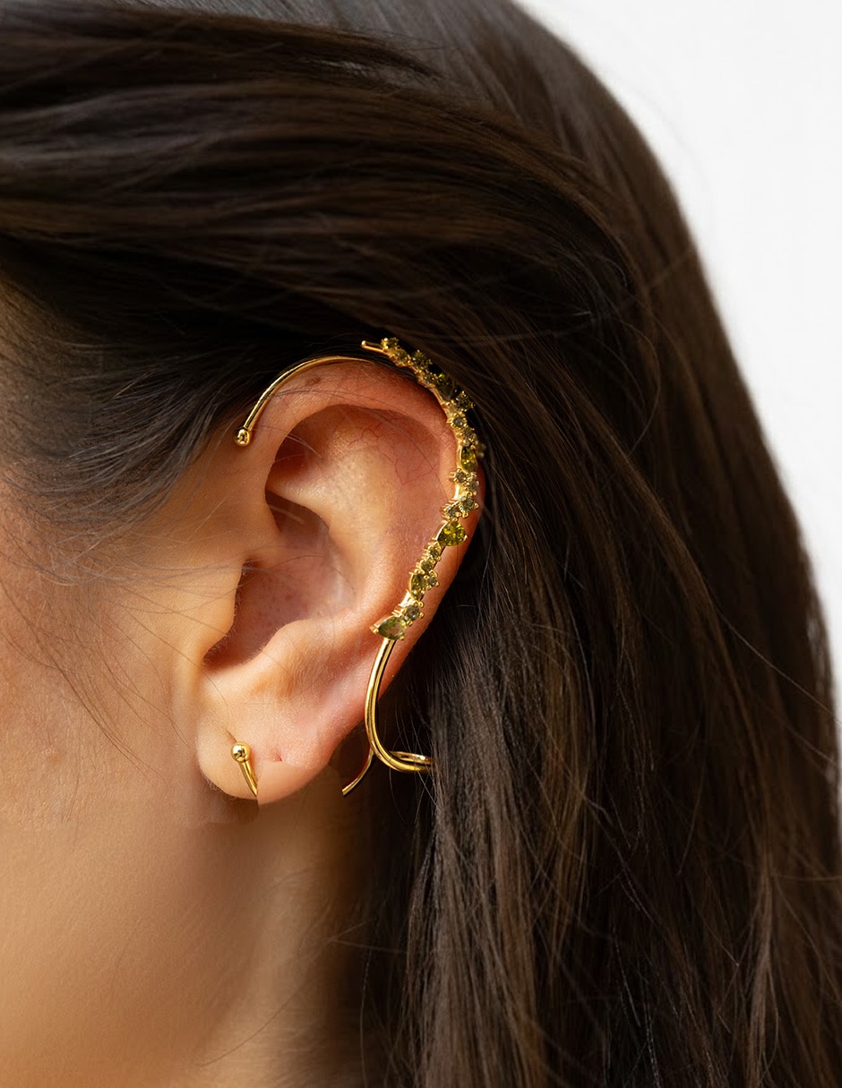 Aretes con acabado baño de oro 14 K 3