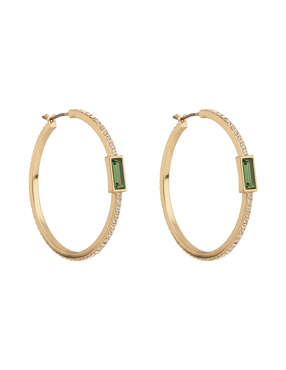 Aretes de aro con acabado brillante