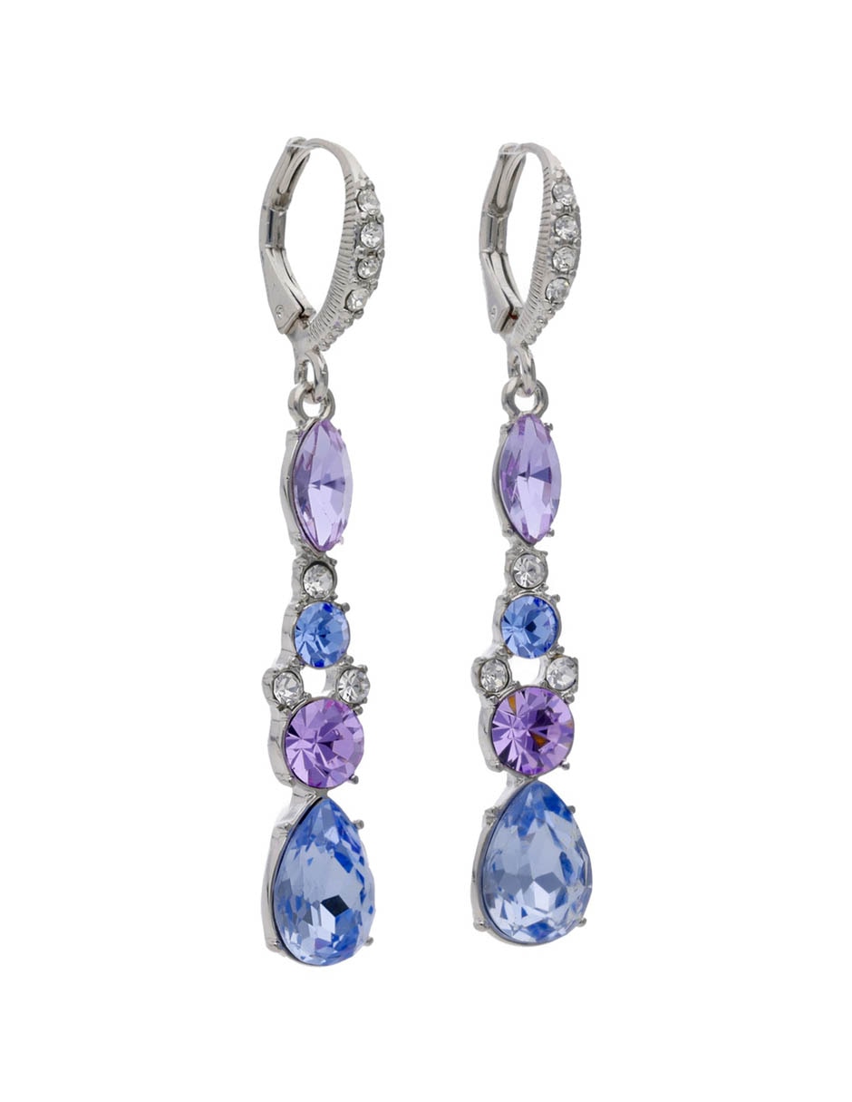 Aretes Largos Con Acabado Brillante Cristal 2