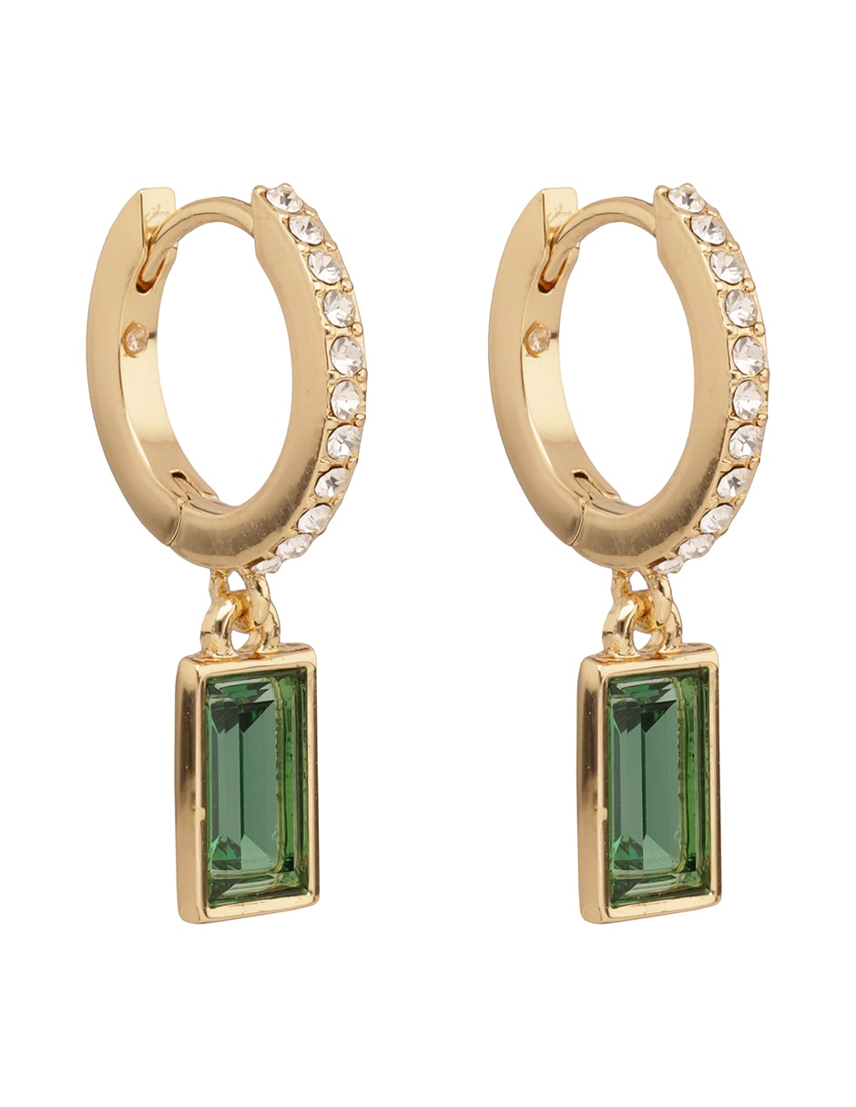 Aretes cortos rectangulares con acabado pavé