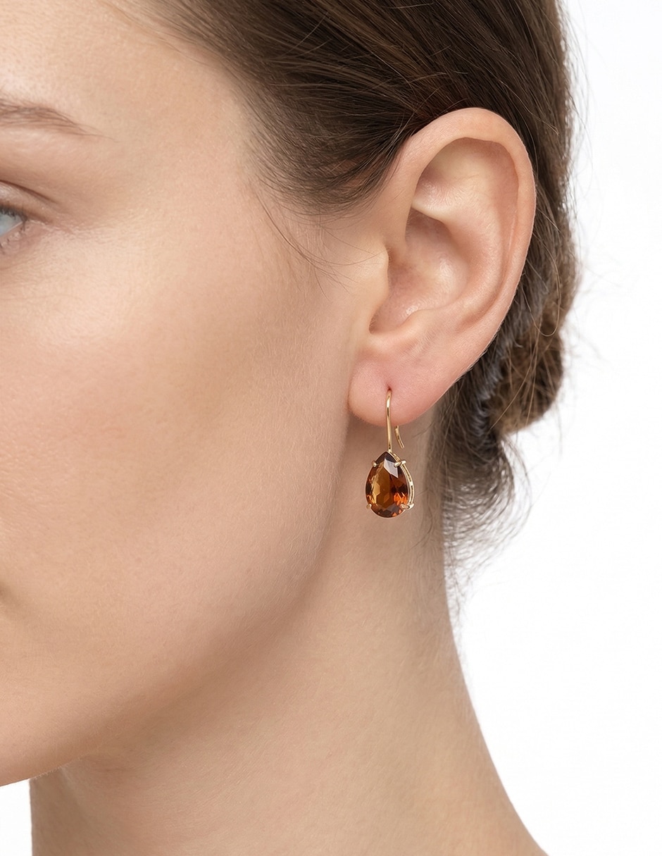 Aretes cortos de gota Mayport con acabado brillante 2