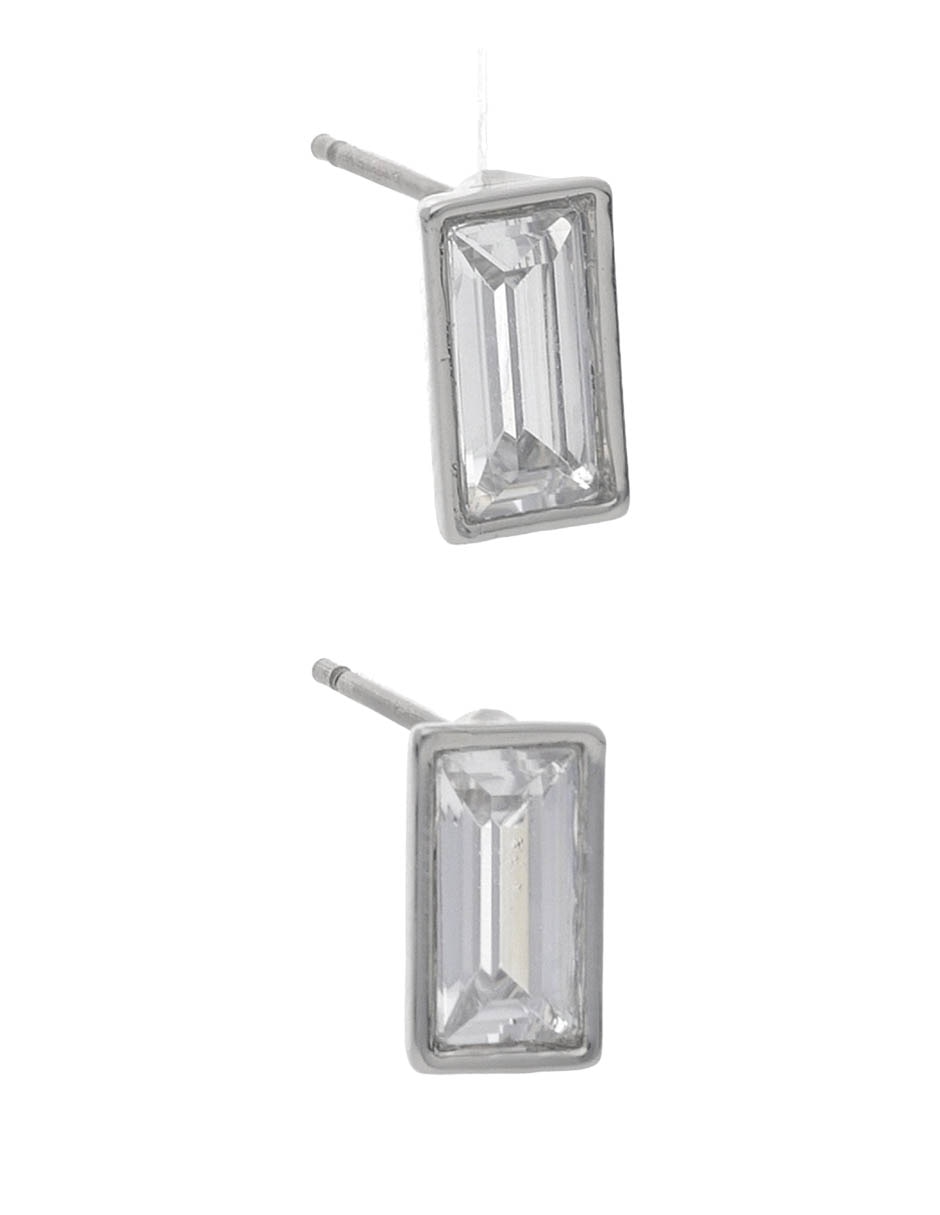 Aretes rectangulares Elyse con acabado brillante 2