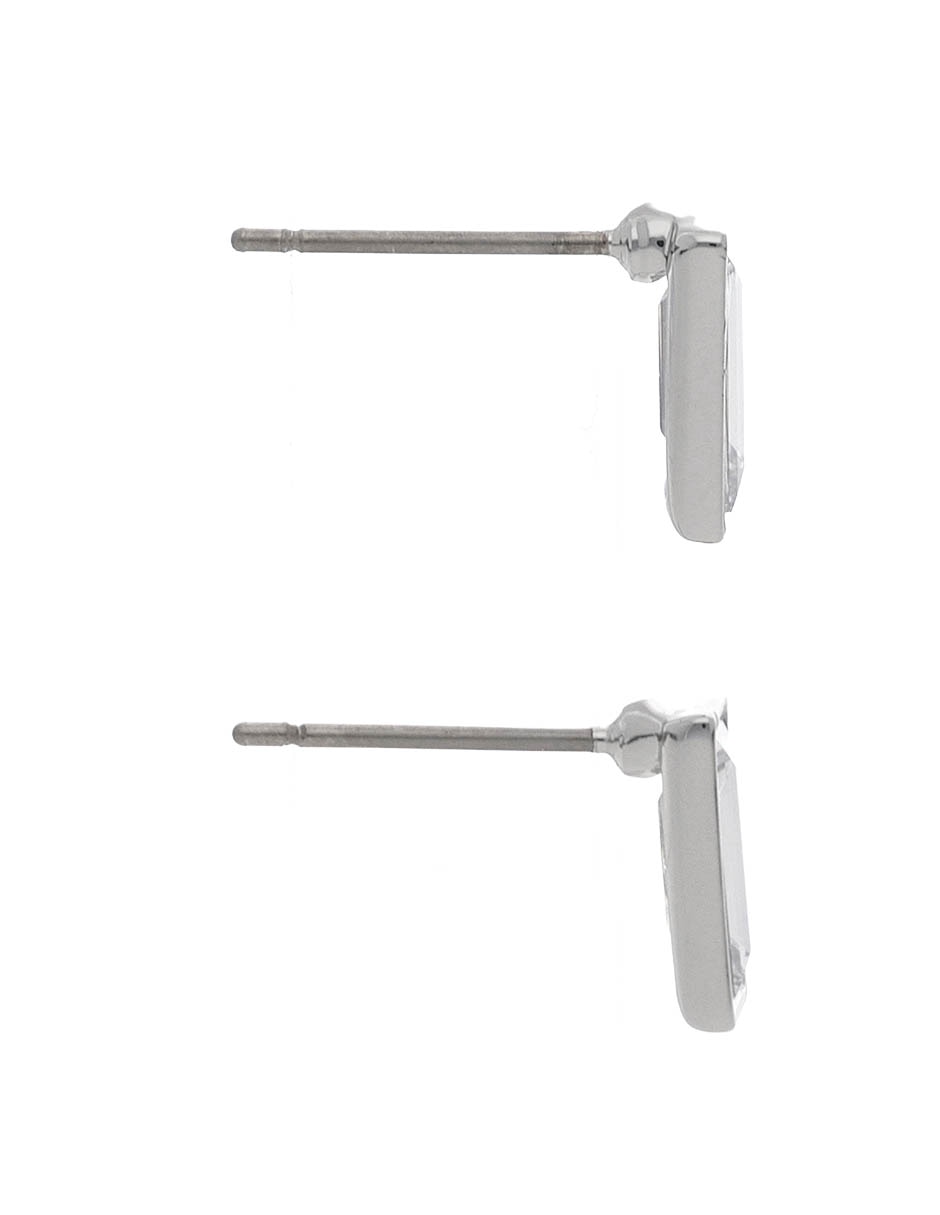 Aretes rectangulares Elyse con acabado brillante 3