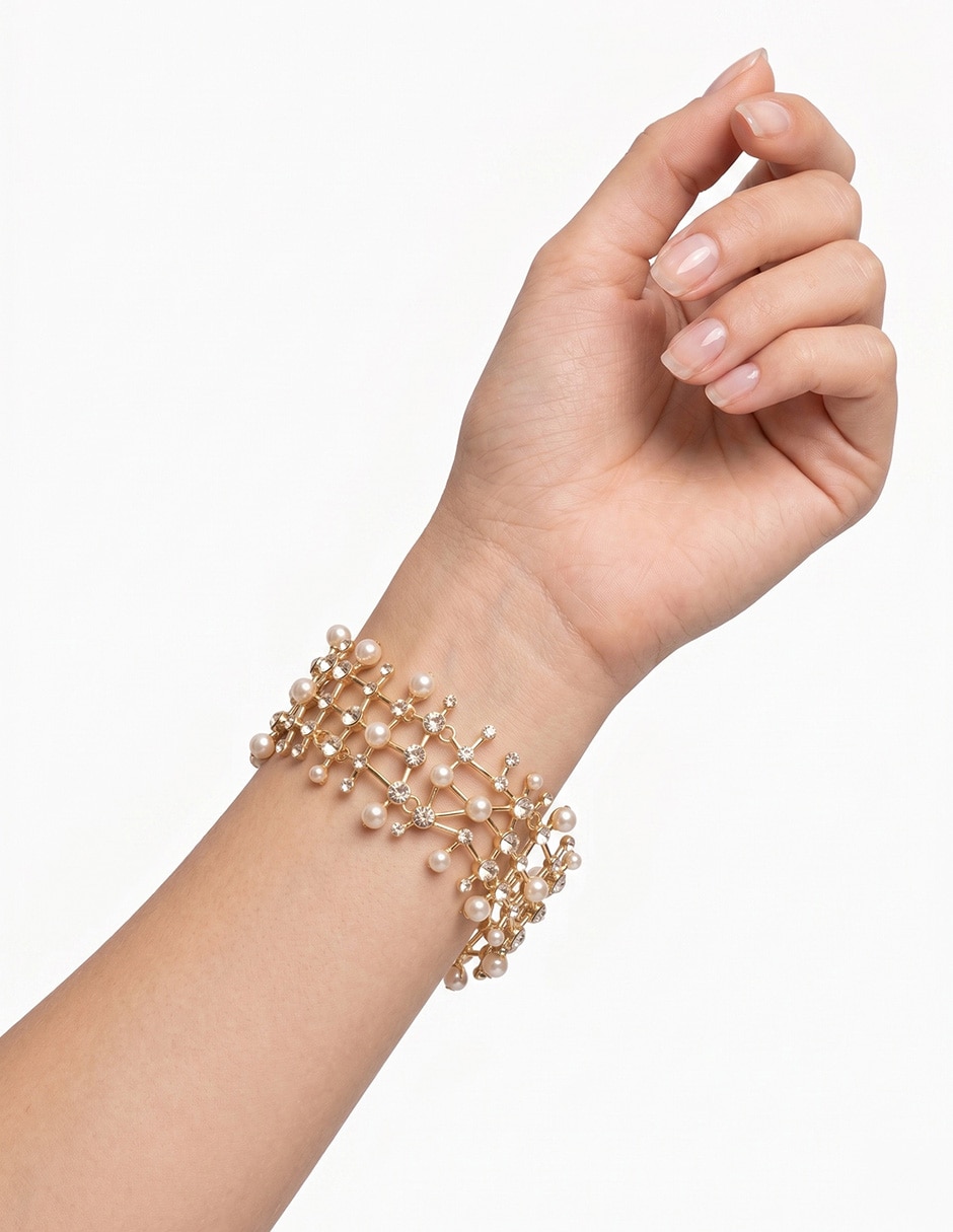 Pulsera Anne Klein de aleación de metal con semipreciosas St. Augustine acabado