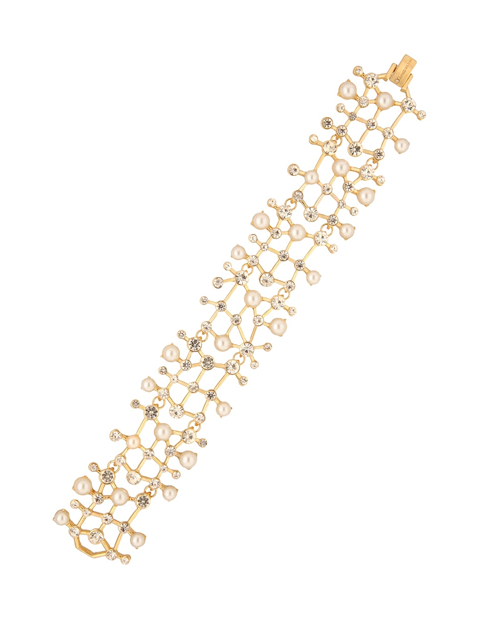 Pulsera de aleación de metal con semipreciosas St. Augustine acabado