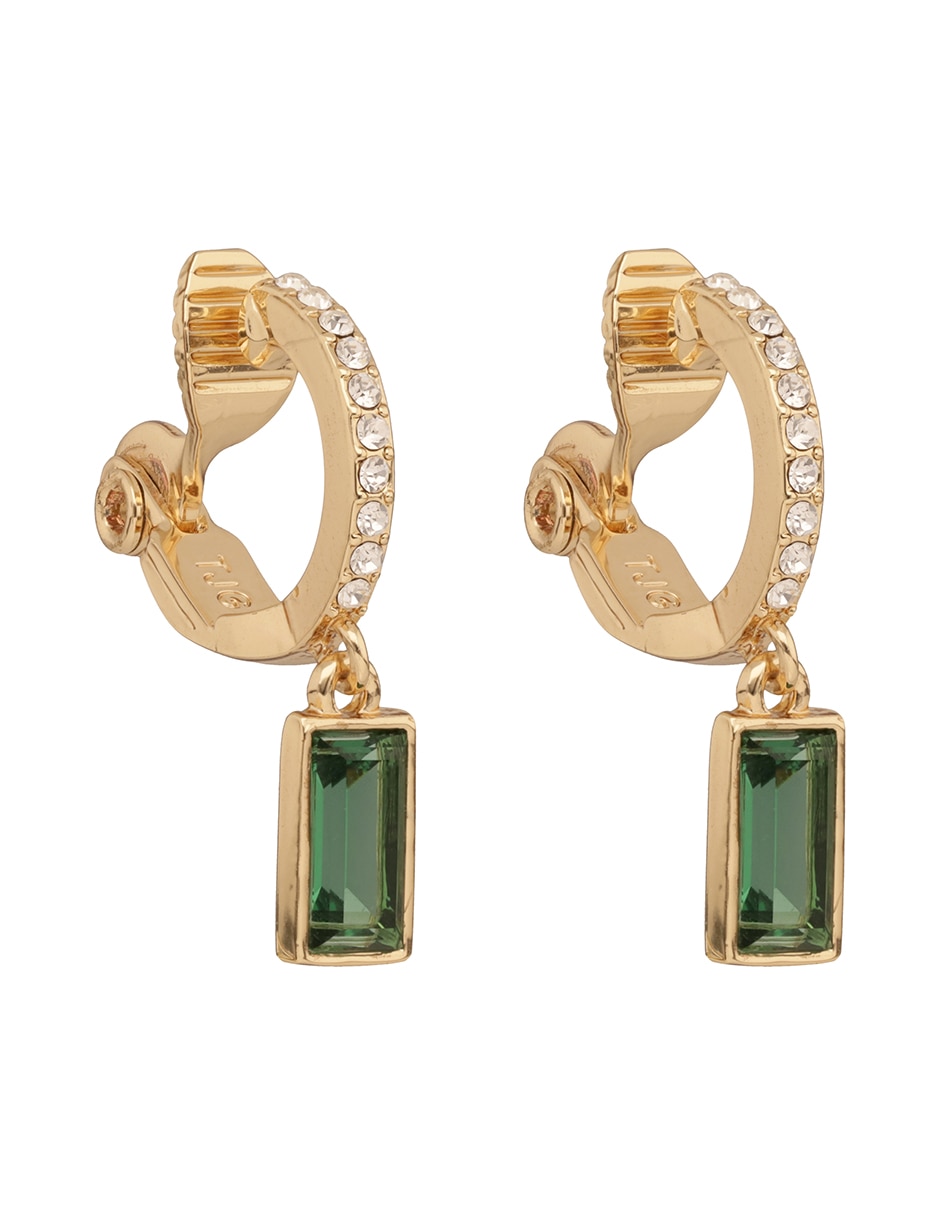 Aretes cortos de rectángulo con acabado brillante cristal