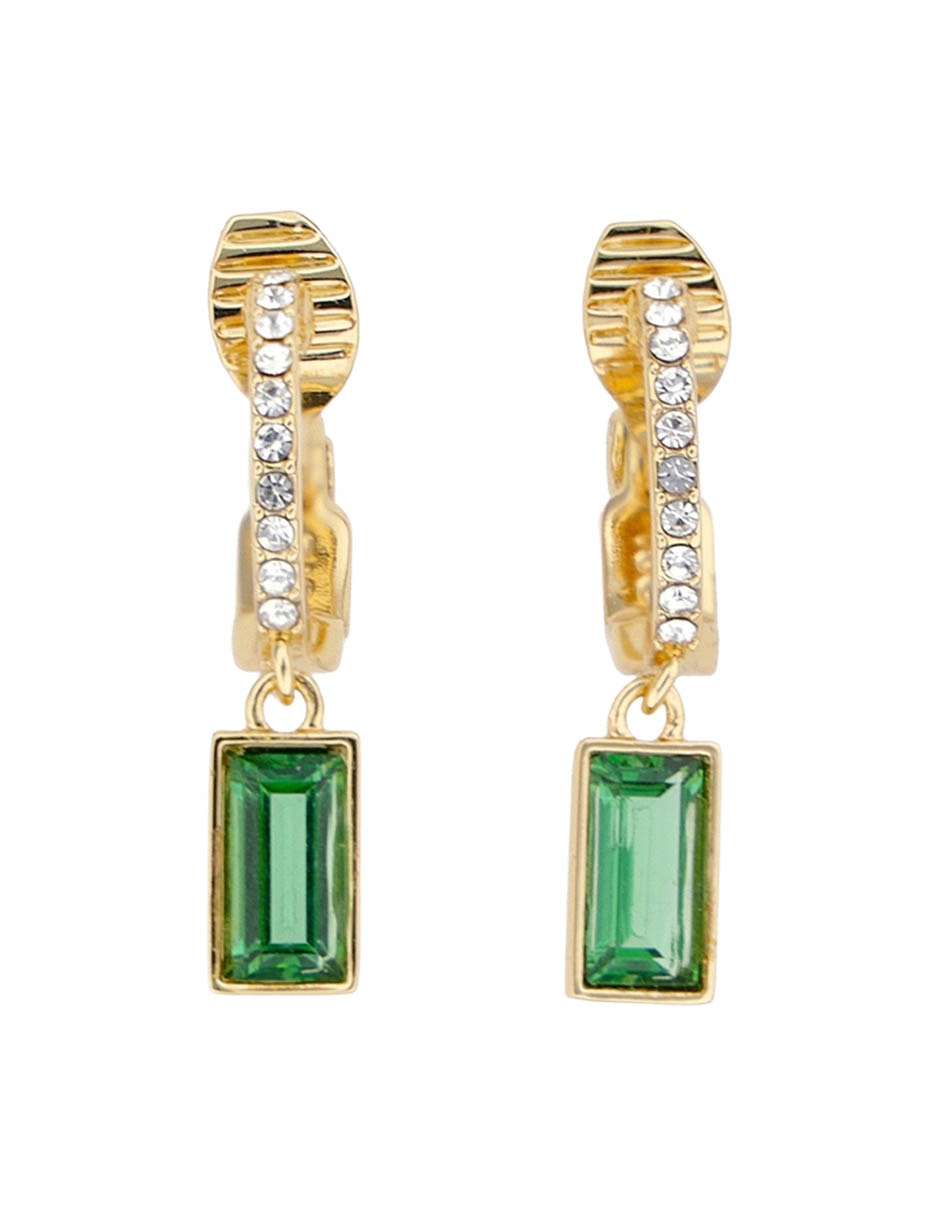 Aretes rectangulares Elyse con acabado brillante cristal