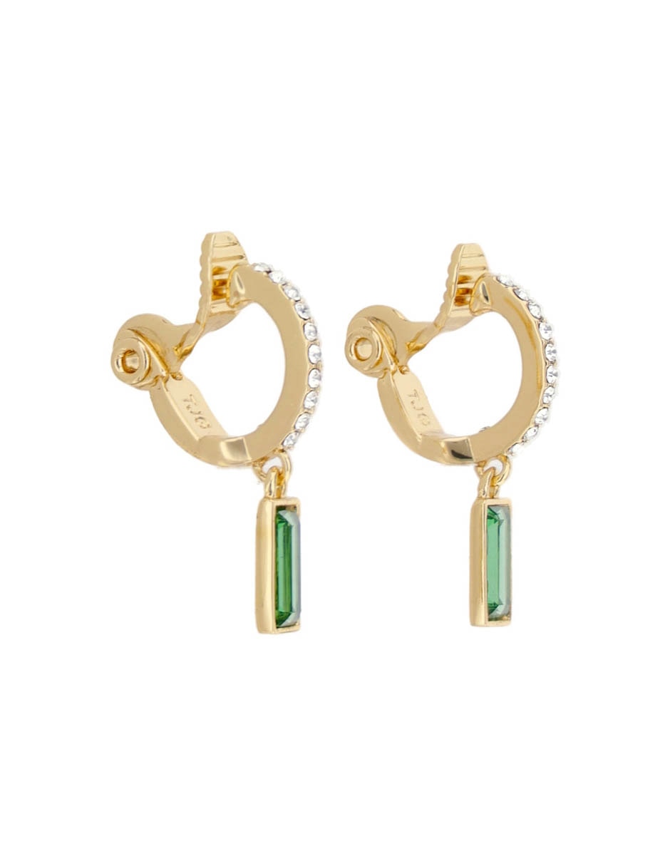 Aretes rectangulares Elyse con acabado brillante cristal 3