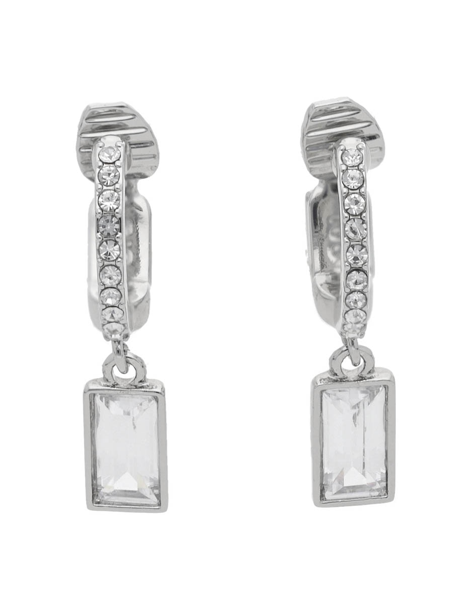 Aretes rectangulares Elyse con acabado brillante cristal