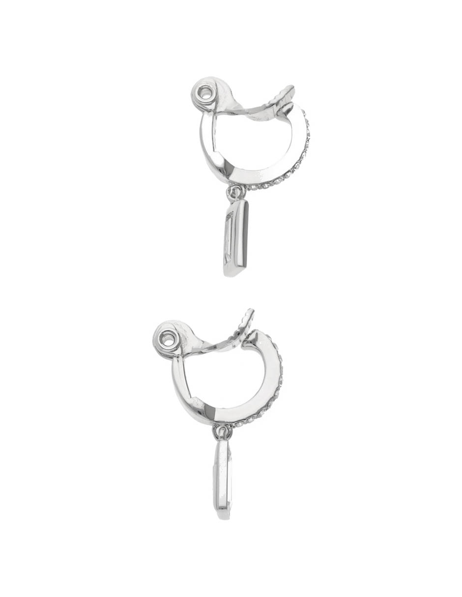 Aretes rectangulares Elyse con acabado brillante cristal 3