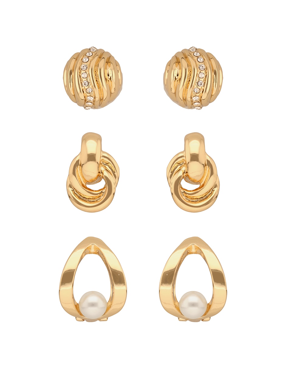 Set de aretes "de (si aplica)" circular no aplica cocoa beach "de" aleación metálica sin kilataje "con acabado" liso sin gema 1