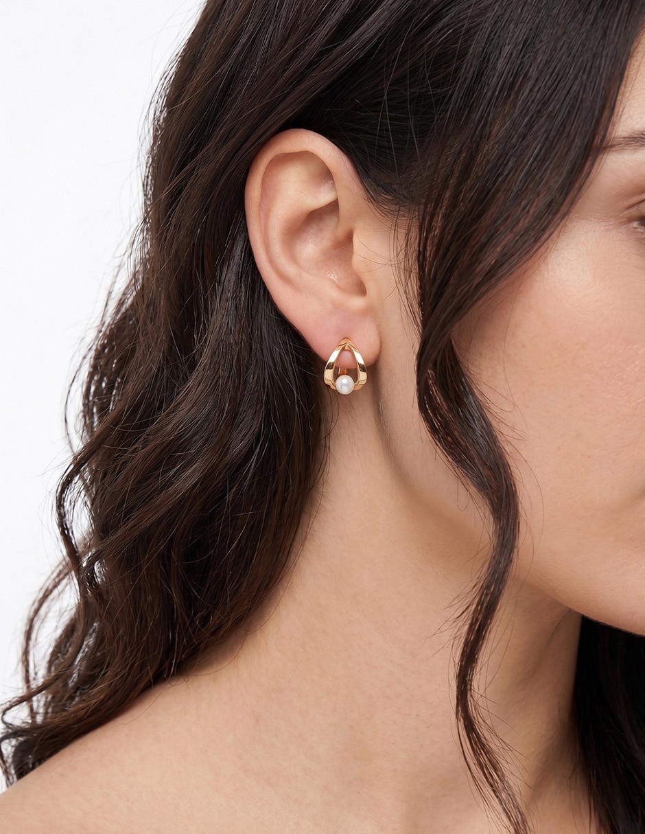 Set de aretes circulares cocoa beach con acabado liso