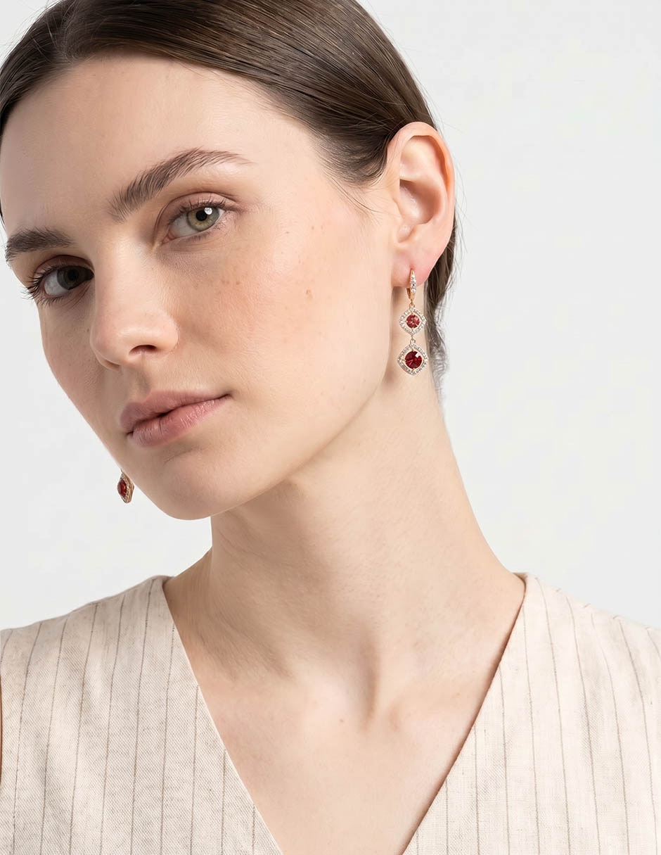 Aretes Largos Con Acabado Brillante 4