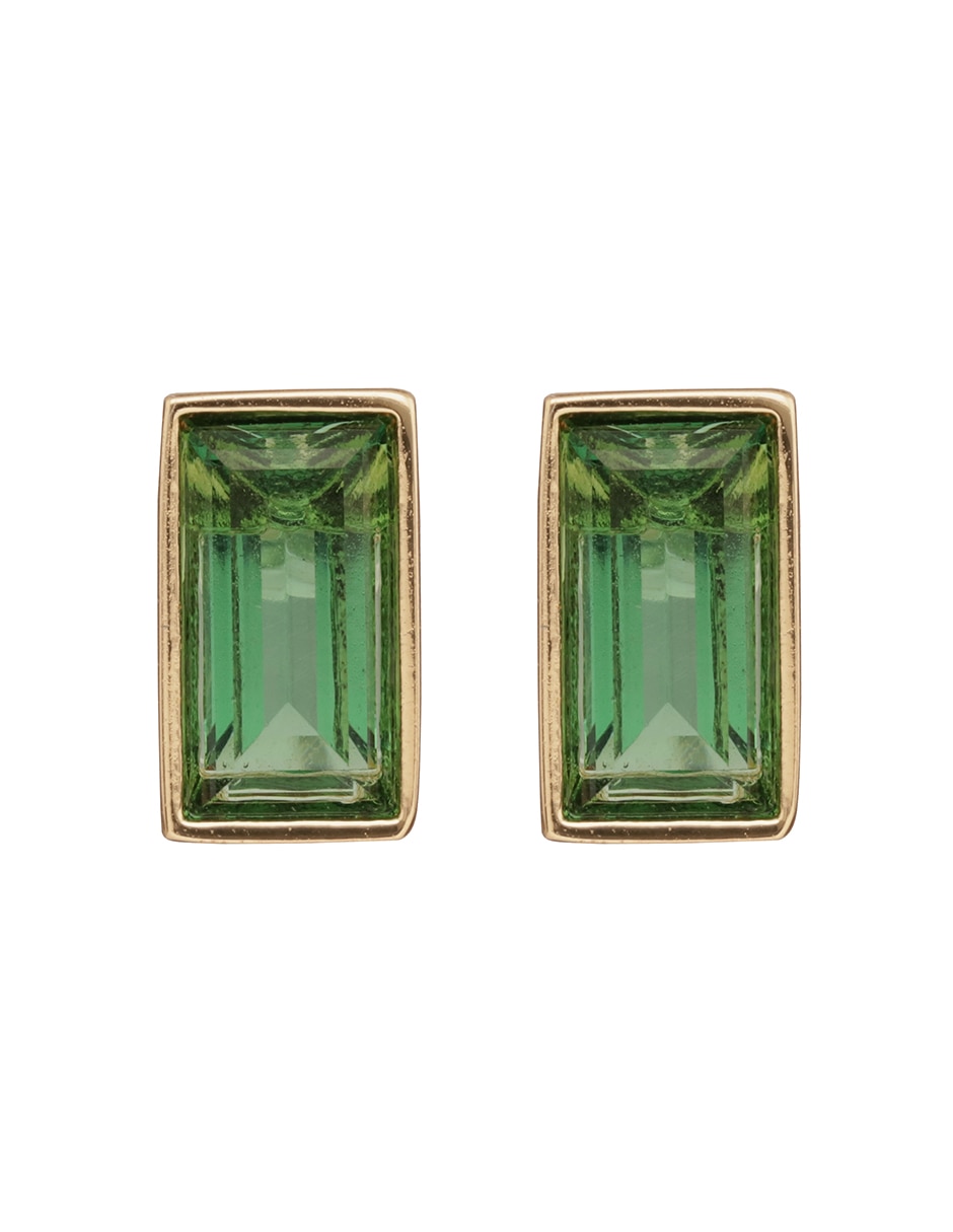 Aretes cortos de rect‡ngulo elyse con acabado brillante cristal