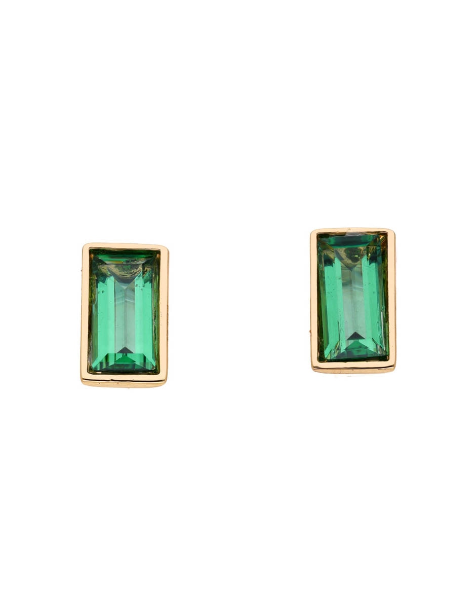 Aretes rectangulares Elyse con acabado brillante cristal