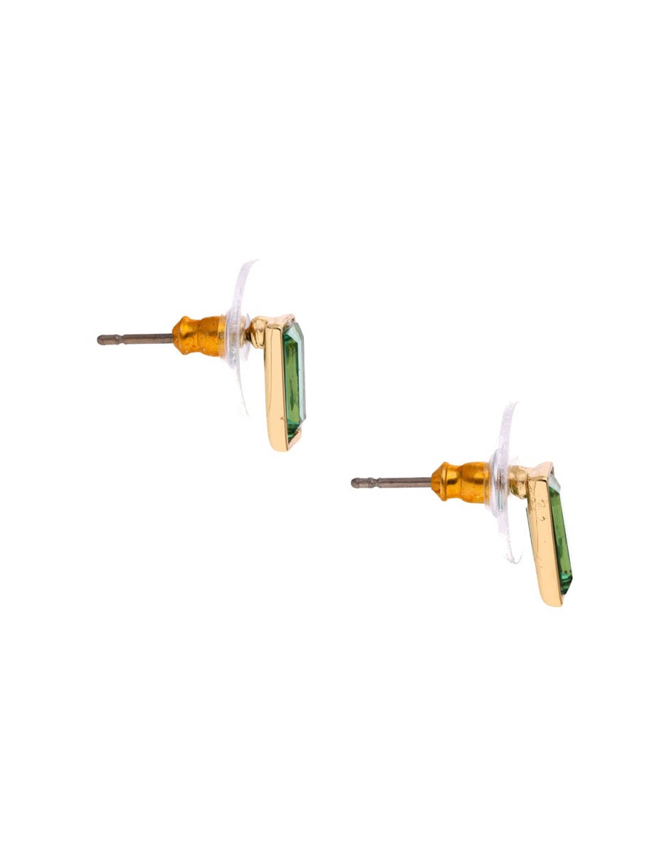 Aretes rectangulares Elyse con acabado brillante cristal 3