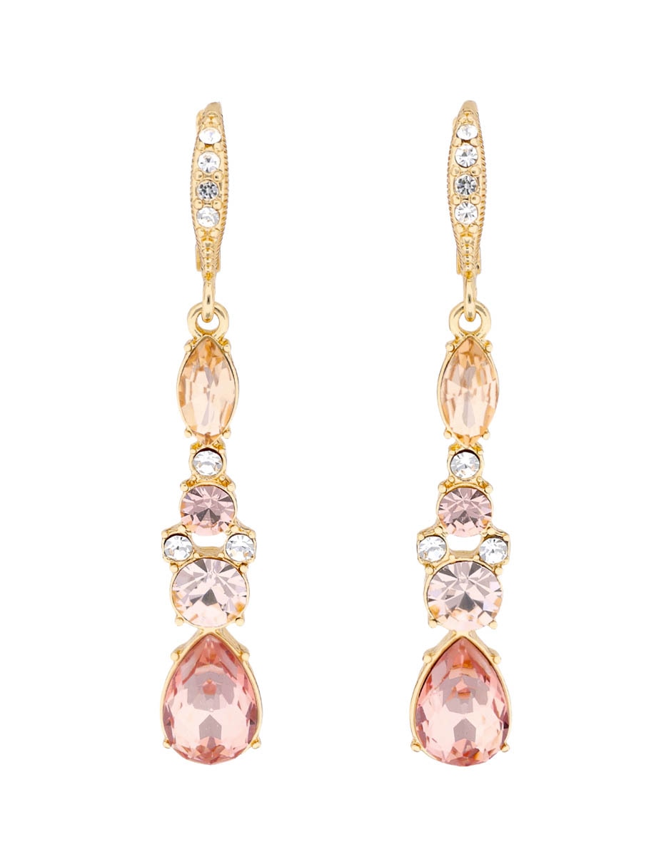 Aretes Largos Con Acabado Brillante Cristal