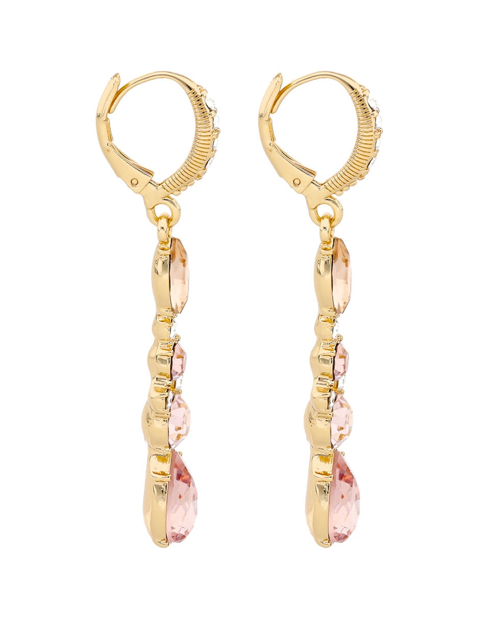 Aretes Largos Con Acabado Brillante Cristal 4